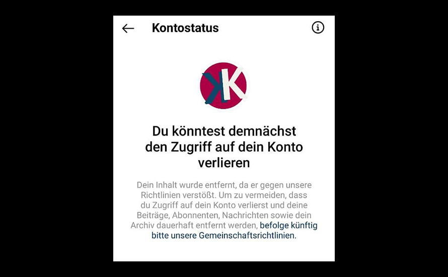 Instagram droht uns zu löschen. Folgt unserem Backup-Account.
