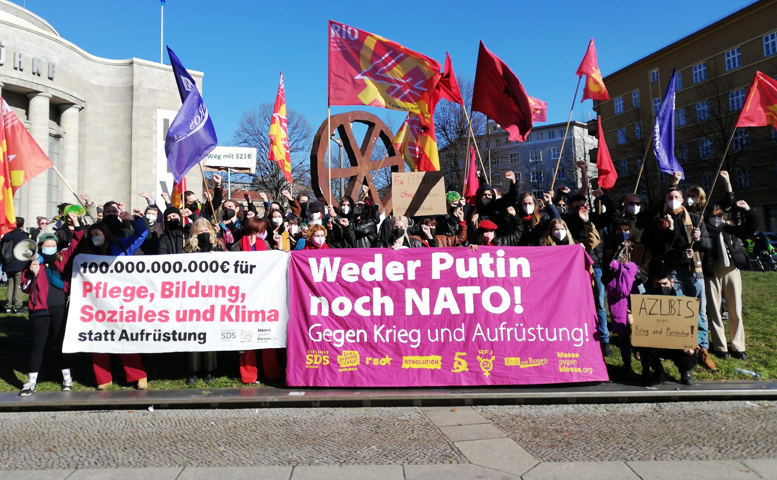 Sonntag 13. März: Gegen die Aufrüstung! Nein zum Krieg! Weder Putin noch NATO!