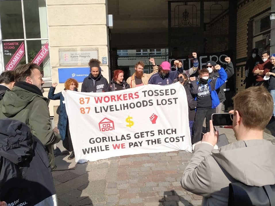 Gorillas schließt Warehouse und entlässt 87 Arbeiter:innen