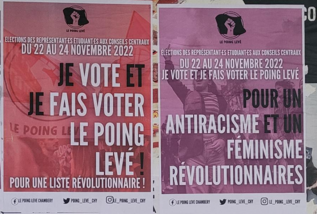 Frankreich: Le Poing Levé setzt sich mit drei Sitzen bei den Studierendenwahlen in Chambéry durch!