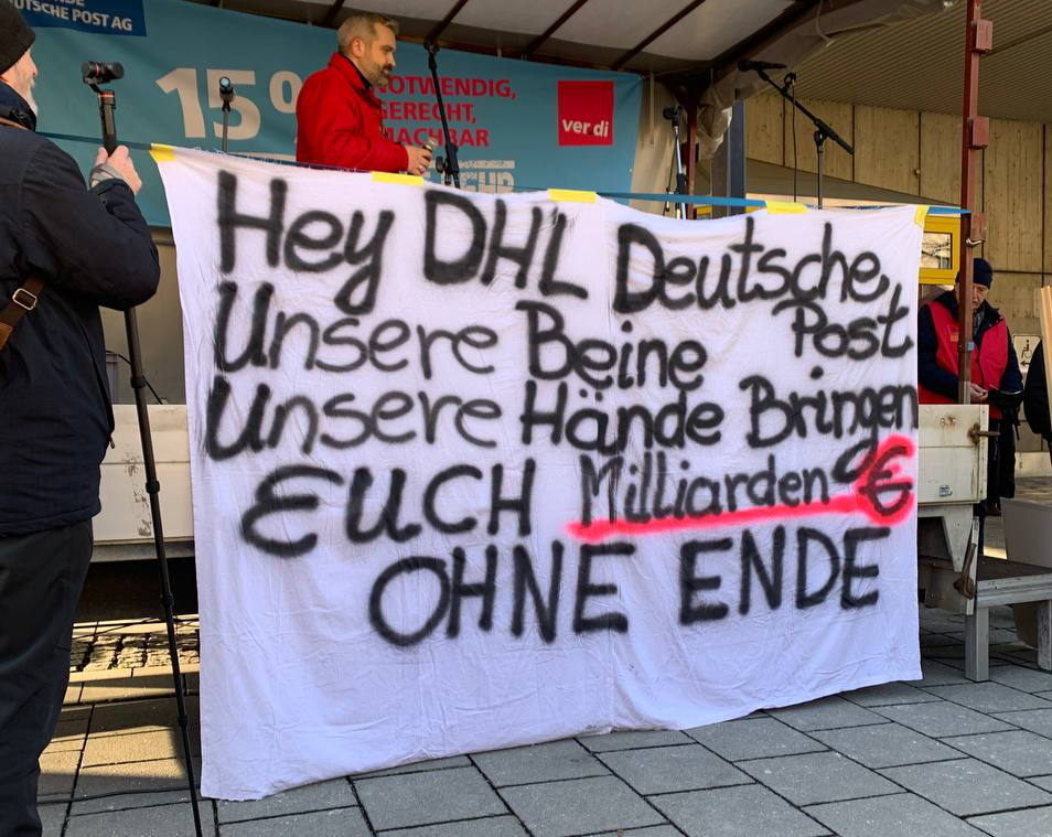 Poststreik in München mit Solidarität der MVG-Kolleg:innen