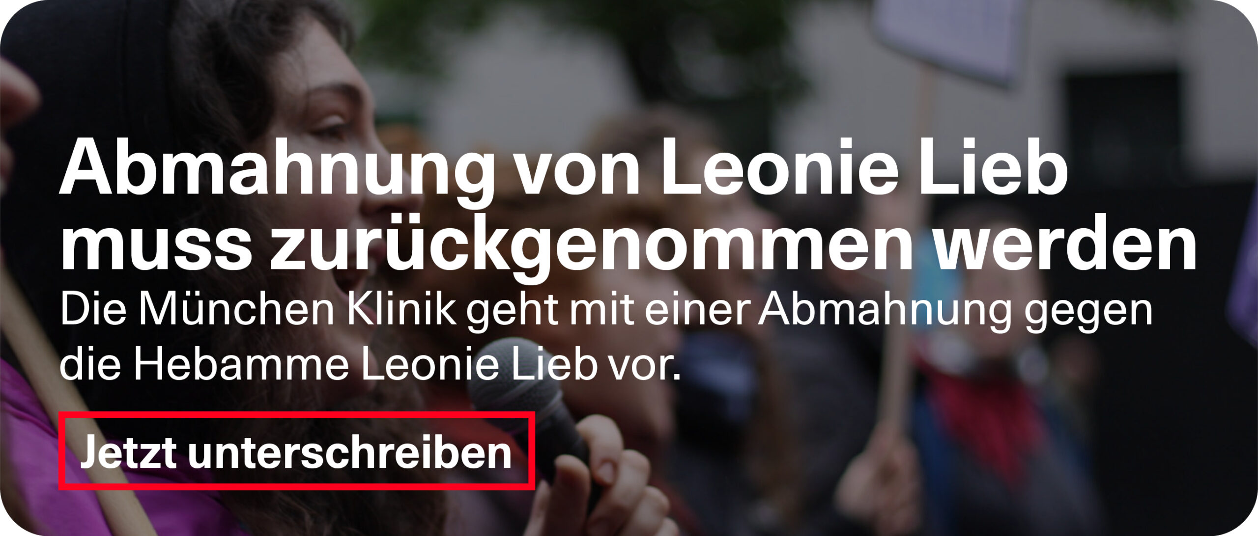 Abmahnung von Leonie Lieb muss zurückgenommen werden. Die München Klinik geht mit einer Abmahnung gegen die Hebamme Leonie Lieb vor. Jetzt unterschreiben.