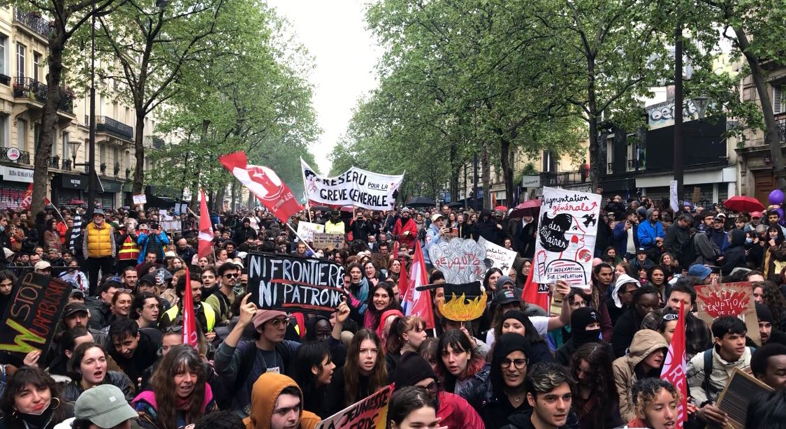 1. Mai in Paris: Tausend Teilnehmer:innen bei Demonstration für den Generalstreik