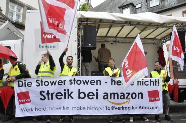 Berlin: Solidaritätskundgebung mit den Streiks bei Amazon