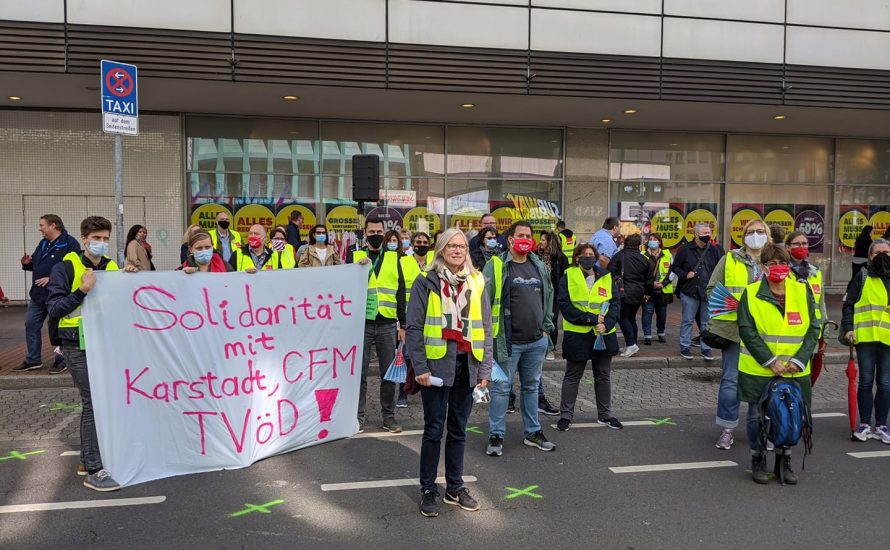 [Video] Solidarität aus dem Krankenhaus gegen Schließungen bei Galeria Kaufhof Karstadt