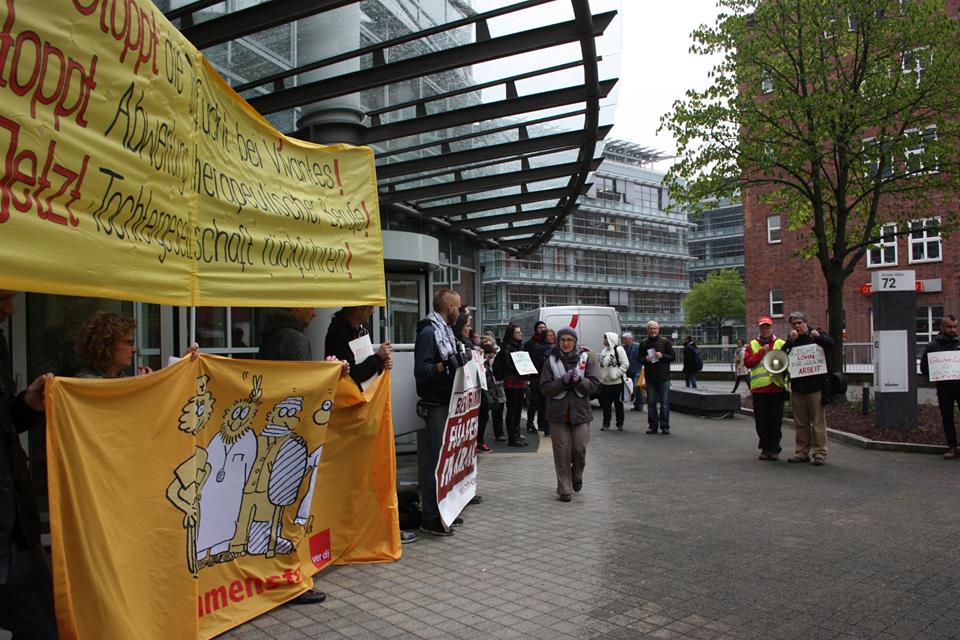 Arbeiter*innenprotest zur Aufsichtsratssitzung von Vivantes