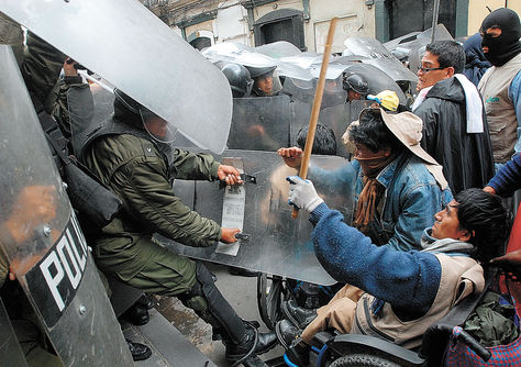 Behindertenproteste in Bolivien