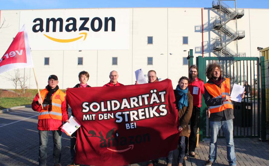 Amazon in Brieselang: Protestaktion gegen Befristung