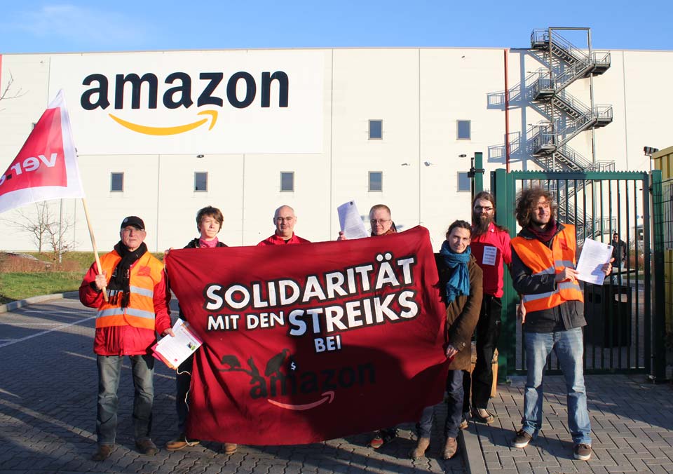 Amazon in Brieselang: Protestaktion gegen Befristung