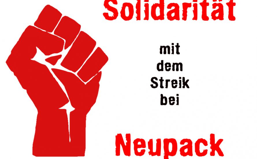 Soli-Kundgebung für den Neupack-Streik