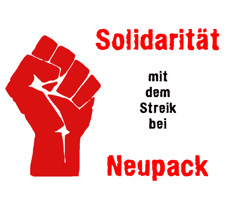 Soli-Kundgebung für den Neupack-Streik