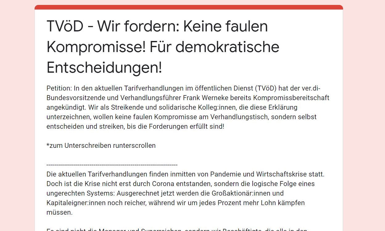 TVöD: Mehr als 150 Beschäftigte fordern weitere Streiks und mehr Streikdemokratie!