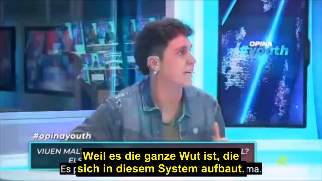 [Video] Sozialistischer Jugendlicher im katalanischen Fernsehen gegen Repression, Monarchie und Kapitalismus