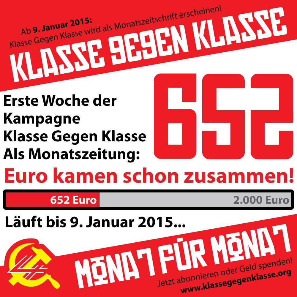 Klasse Gegen Klasse wird Monatszeitschrift: Erste Woche der Kampagne