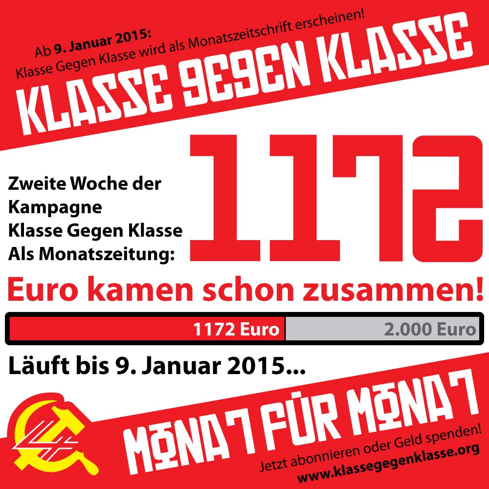 Klasse Gegen Klasse wird Monatszeitschrift: Zweite Woche der Kampagne
