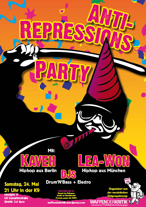 Anti-Repressions-Party mit Kaveh und Lea-Won