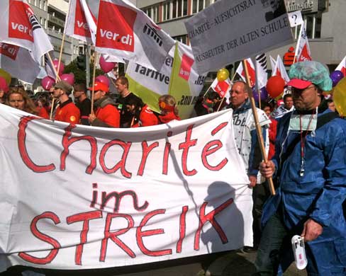 Die SAV beim Charité-Streik